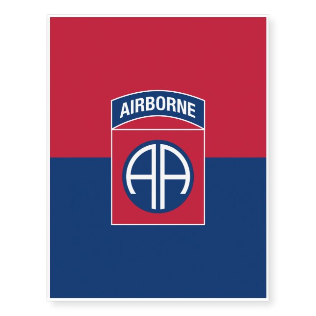 82nd Airborne Division Flag Military Veteran Temporary Tattoos (Front)