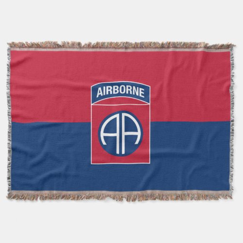82nd Airborne Division Flag Military Veteran Throw Blanket