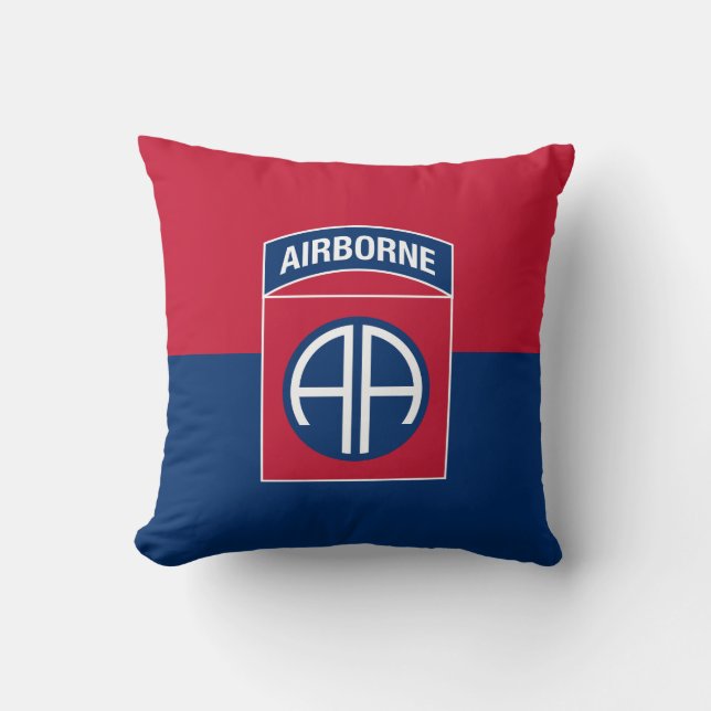 82nd Airborne Division Flag Military Veteran Throw Pillow (Front)