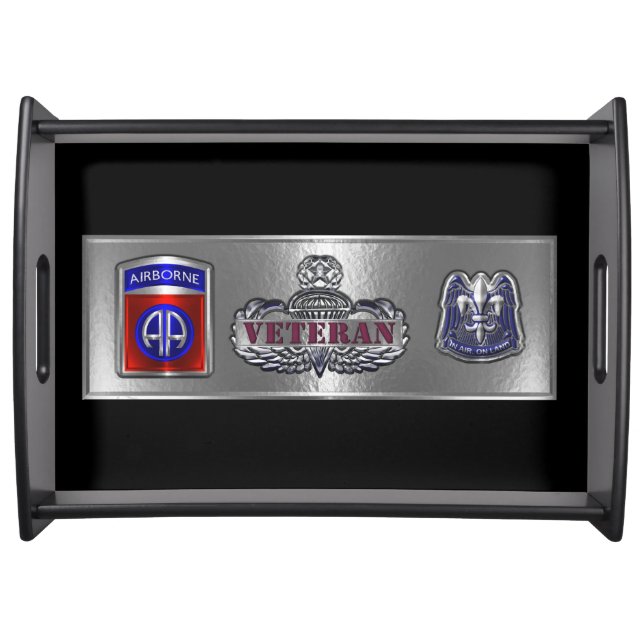 82nd Airborne Division Fort Bragg Veteran Serving Tray (Front)