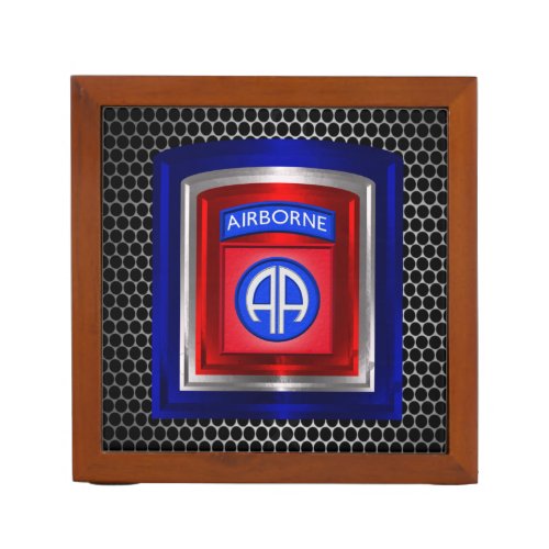 82nd Airborne Division Framed Patch Desk Organizer