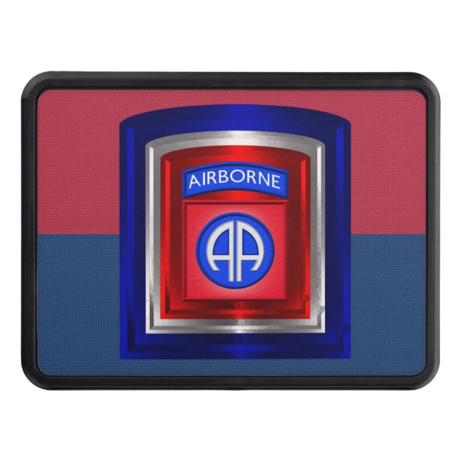 82nd Airborne Division Framed Patch Hitch Cover (Front)