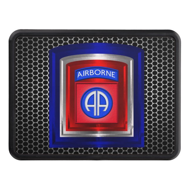 82nd Airborne Division Framed Patch Hitch Cover (Front)