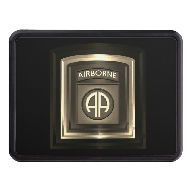 82nd Airborne Division Framed Patch Hitch Cover (Front)