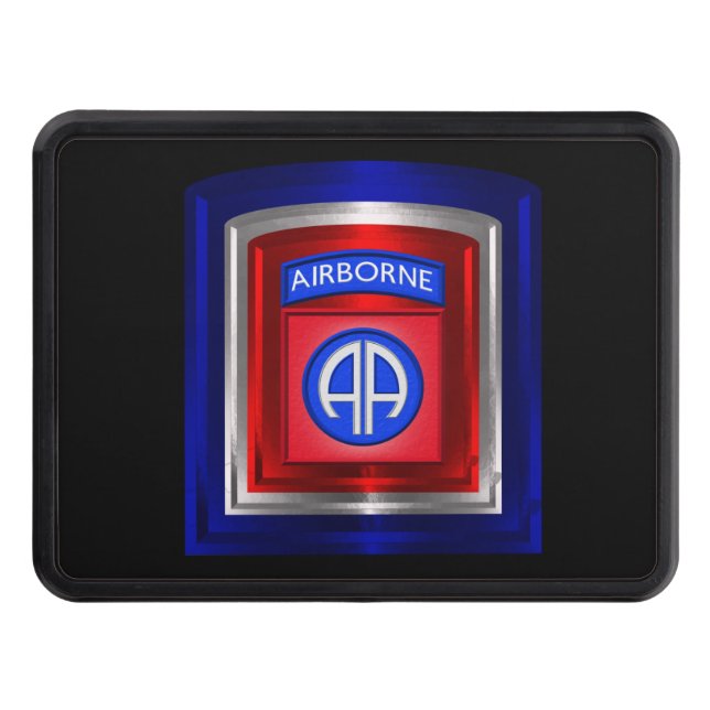 82nd Airborne Division Framed Patch Hitch Cover (Front)