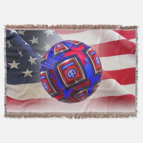 82nd Airborne Division Global Deployment Throw Blanket