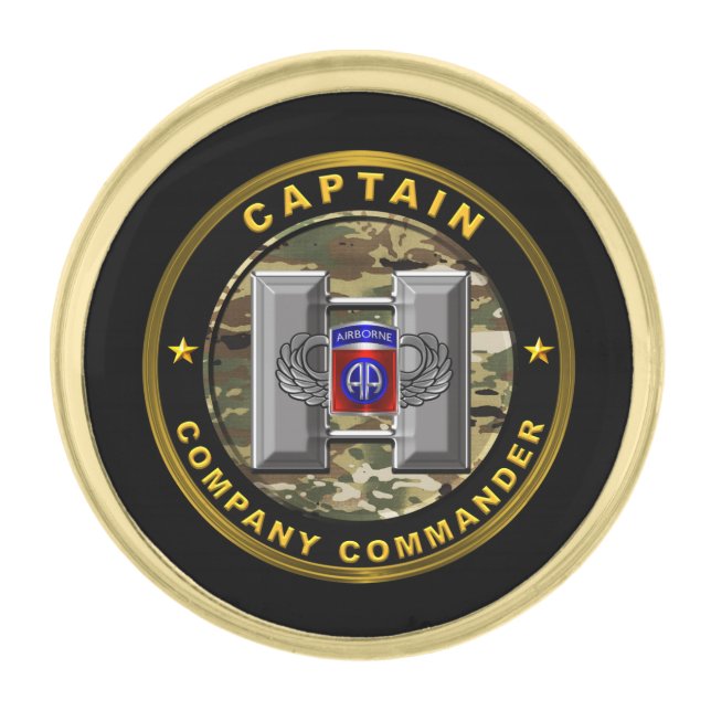 82nd Airborne Division  Gold Finish Lapel Pin (Front)