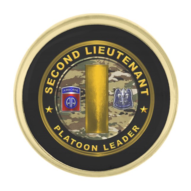 82nd Airborne Division    Gold Finish Lapel Pin (Front)