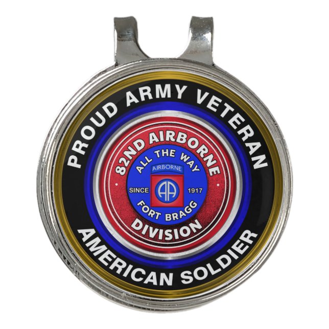 82nd Airborne Division Golf Hat Clip (Front)