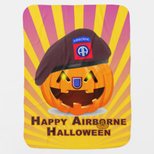 :  82nd Airborne Division Halloween Cool Sunburst Baby Blanket