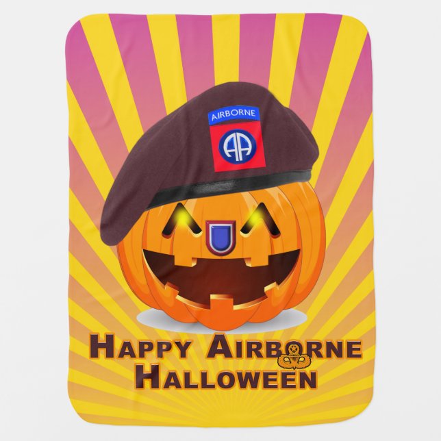 :  82nd Airborne Division Halloween Cool Sunburst Baby Blanket (Front)