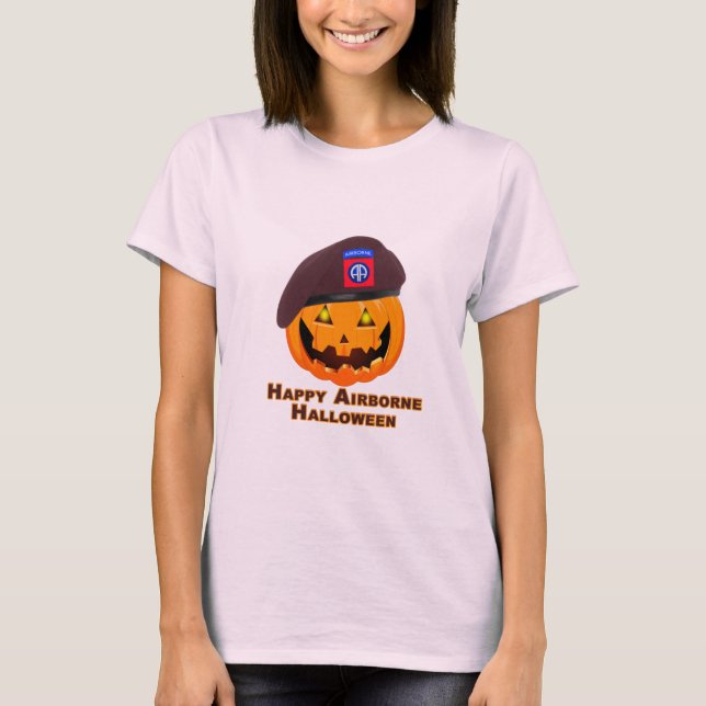 82nd Airborne Division – Happy Airborne Halloween! T-Shirt (Front)