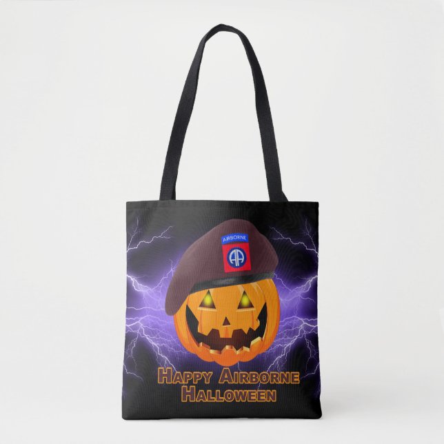 82nd Airborne Division – Happy Airborne Halloween! Tote Bag (Front)