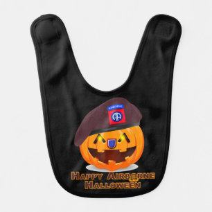 82nd Airborne Division Happy Halloween Pumpkin Baby Bib