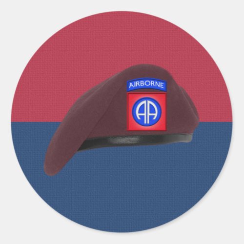 82nd Airborne Division Iconic Beret Classic Round Sticker