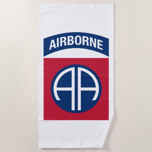 82nd Airborne Division Insignia Military Veteran Beach Towel