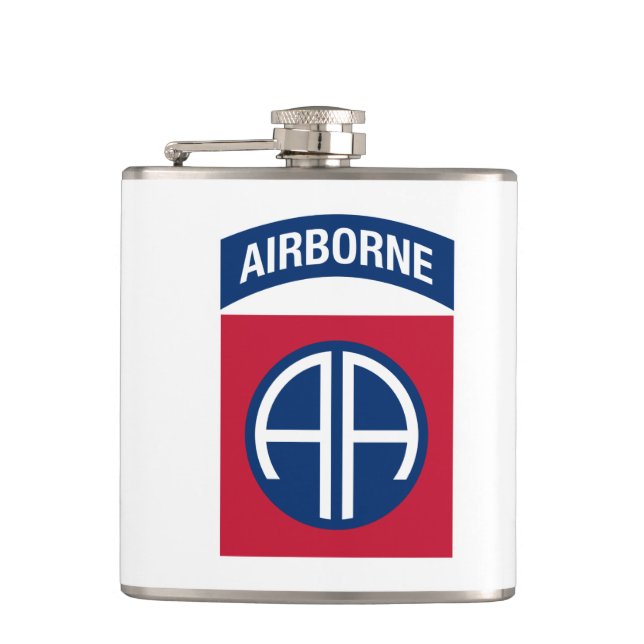 82nd Airborne Division Insignia Military Veteran Flask (Front)