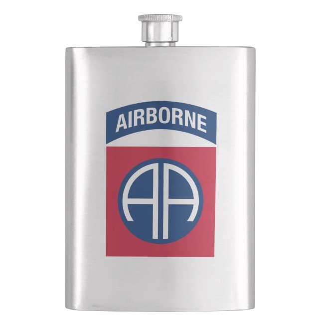 82nd Airborne Division Insignia Military Veteran Flask (Front)