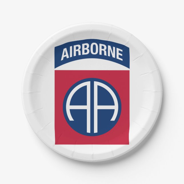 82nd Airborne Division Insignia Military Veteran Paper Plates (Front)