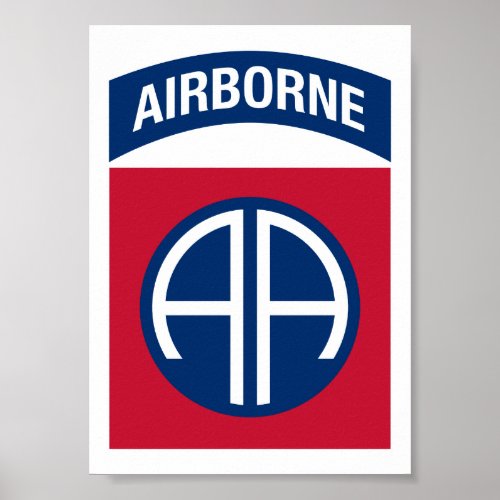 82nd Airborne Division Insignia Military Veteran Poster