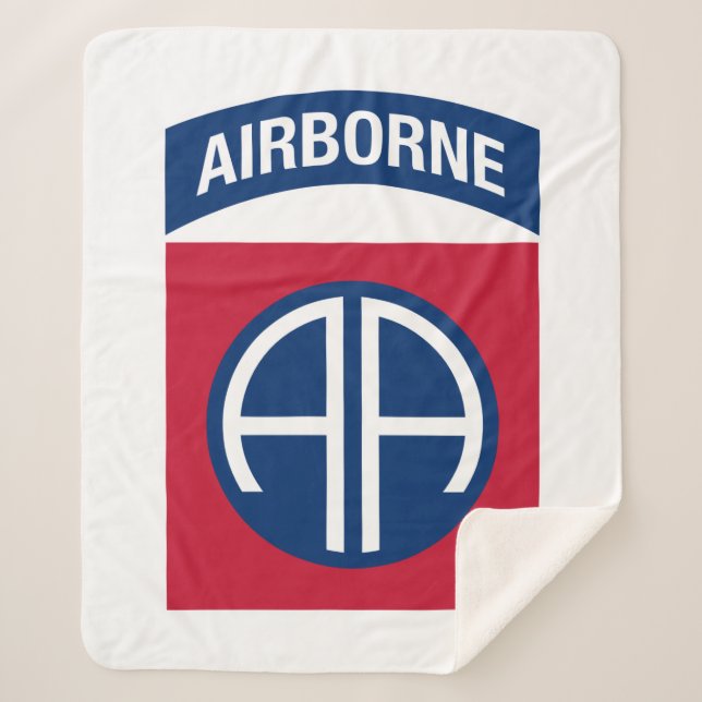 82nd Airborne Division Insignia Military Veteran Sherpa Blanket (Front)
