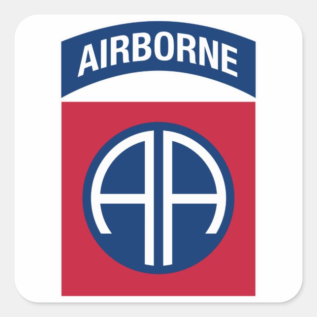 82nd Airborne Division Insignia Military Veteran Square Sticker (Front)