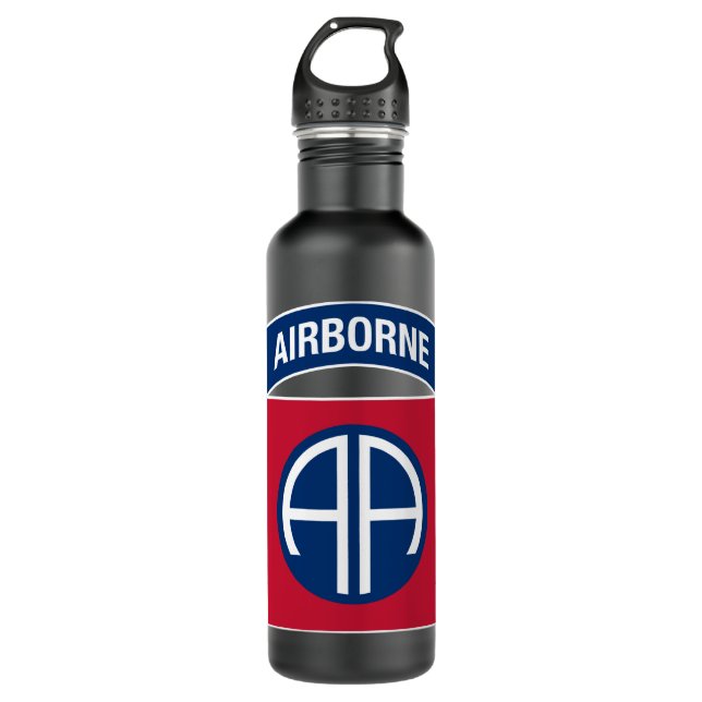 82nd Airborne Division Insignia Military Veteran Stainless Steel Water Bottle (Front)
