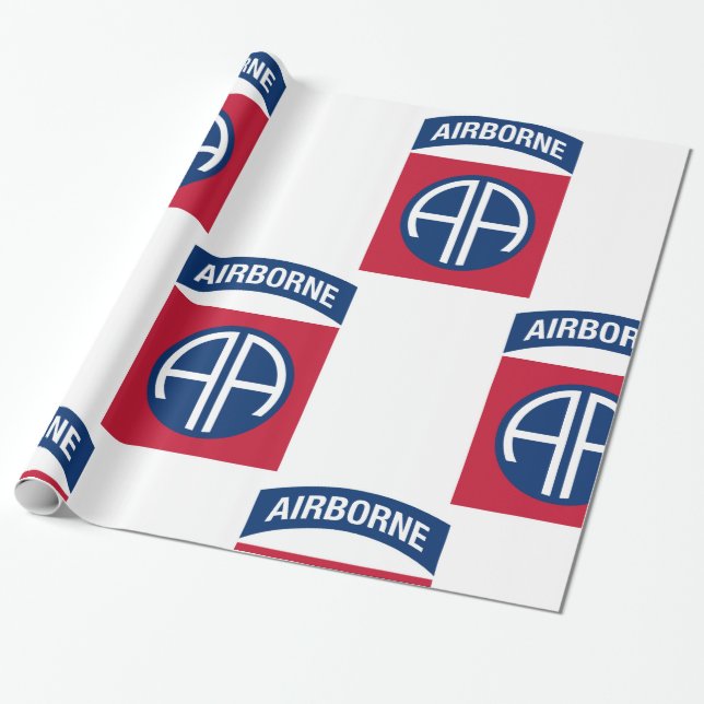 82nd Airborne Division Insignia Military Veteran Wrapping Paper (Unrolled)
