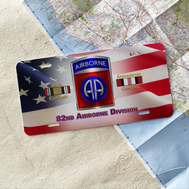 82nd Airborne Division “Iraq and Afghanistan Vet” License Plate (In Situ)