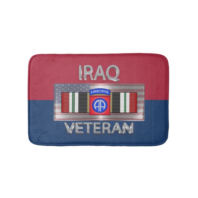 82nd Airborne Division Iraq Veteran Bath Mat (Front)