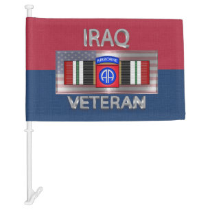 82nd Airborne Division Iraq Veteran Car Flag
