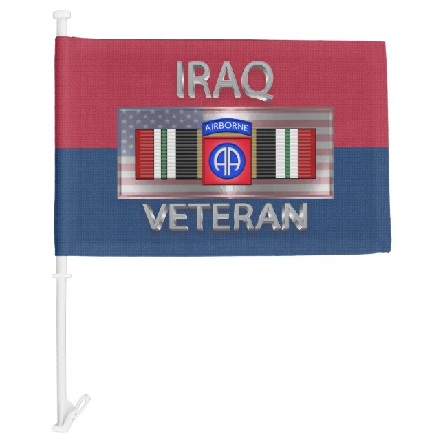 82nd Airborne Division Iraq Veteran Car Flag (Front)