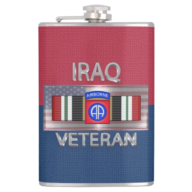 82nd Airborne Division Iraq Veteran Flask (Front)