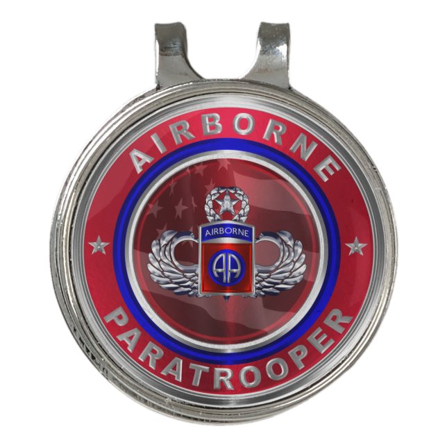 82nd Airborne Division Jump Master Golf Hat Clip (Front)