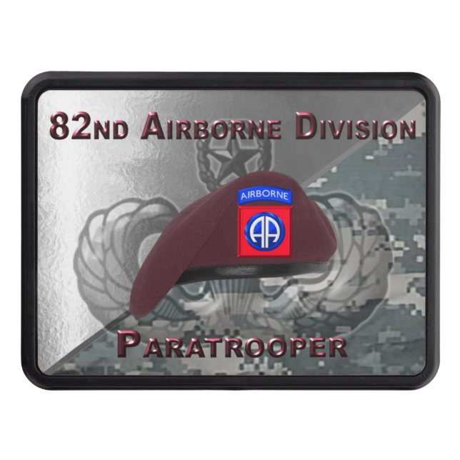 82nd Airborne Division Jump Wings with Beret Hitch Hitch Cover (Front)