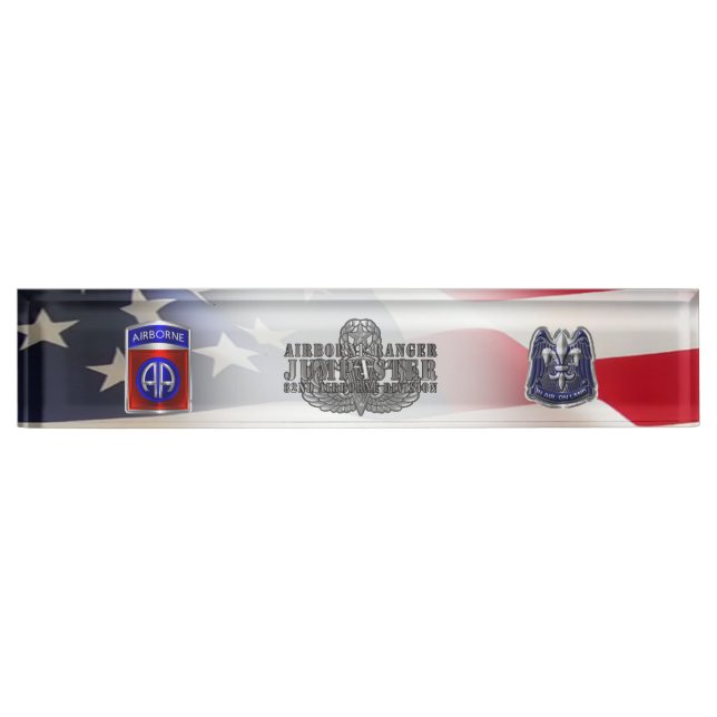 82nd Airborne Division Jumpmaster Desk Name Plate (Front)
