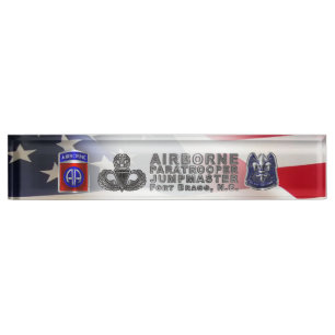 82nd Airborne Division Jumpmaster Desk Name Plate