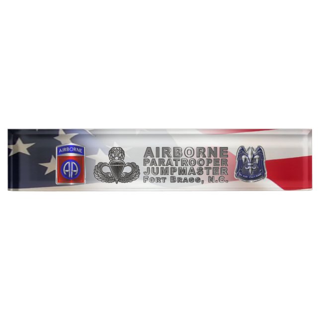 82nd Airborne Division Jumpmaster Desk Name Plate (Front)