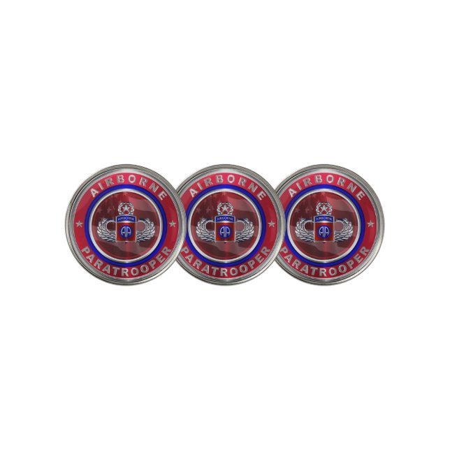 82nd Airborne Division Jumpmaster Golf Ball Marker (3 Up)