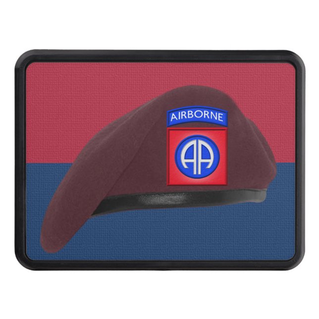 82nd Airborne Division “Legendary Beret” Hitch Cov Hitch Cover (Front)