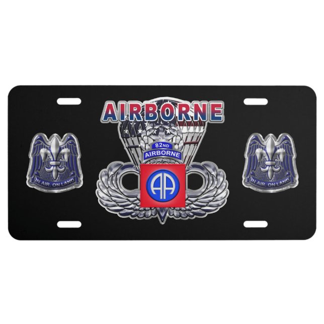 82nd Airborne Division  License Plate (Front)