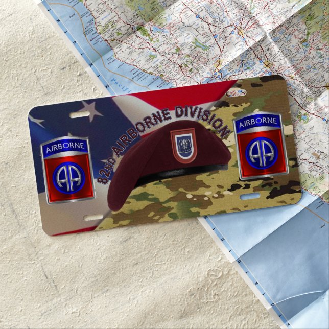82nd Airborne Division  License Plate (In Situ)