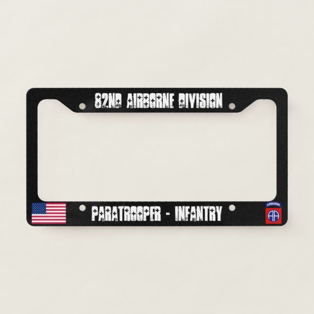 82nd airborne division license plate bracket frame (Front)