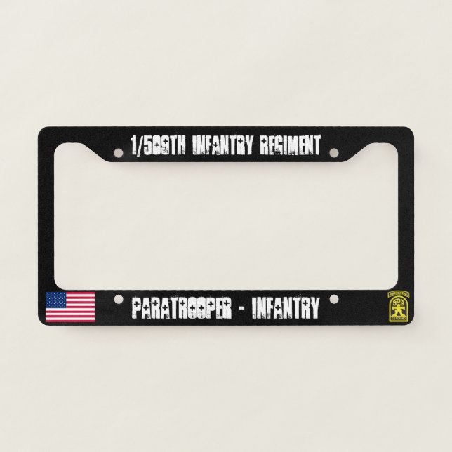 82nd airborne division license plate bracket licen frame (Front)
