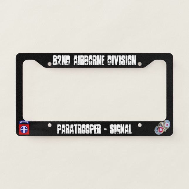 82nd airborne division license plate bracket licen frame (Front)