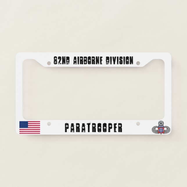 82nd airborne division license plate bracket licen frame (Front)