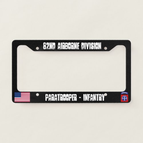 82nd airborne division license plate bracket license plate frame