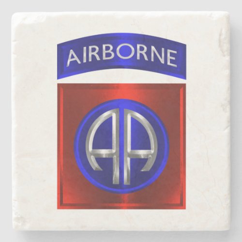82nd Airborne Division Metallic Color Design Stone Coaster