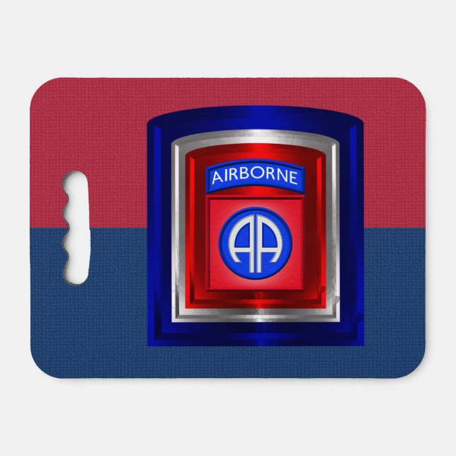 82nd Airborne Division Metallic Framed Patch Seat Cushion (Front Horizontal)