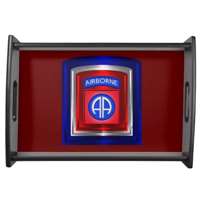 82nd Airborne Division Metallic Styled Patch Serving Tray (Front)